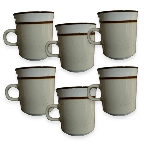 Sango‎ Rainbow Stoneware Mug Set Capri 651 Restaurant Lot of Six