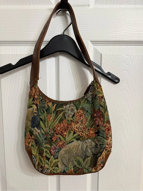 Relic Safari Animal Tapestry Hobo Shoulder Bag Elephant Tiger Jungle Boho Y2K