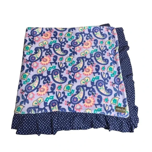 Matilda Jane Perfect Paisley Plush Throw Blanket Soft Purple Ruffle