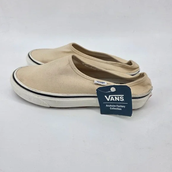 Vans Anaheim Factory Style 17 Mule Slip On Tan Canvas Shoes 6.5 8.0