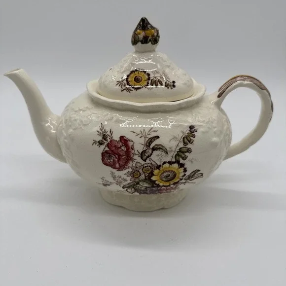 Masons Friarswood ironstone embossed coffee pot teapot