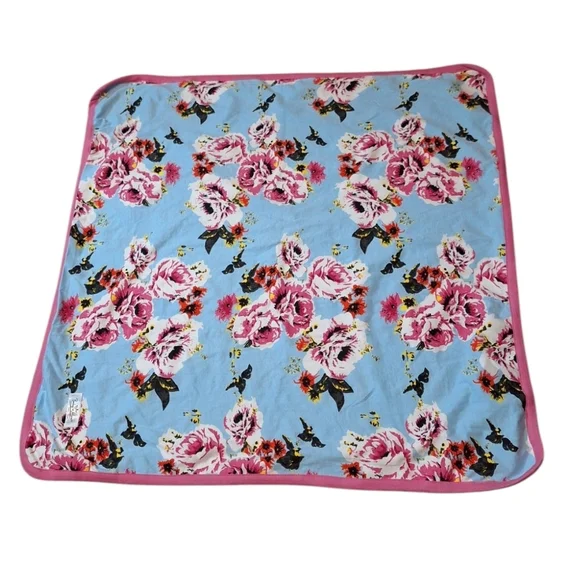 Baby Be Mine Blue Floral Pink Floral Roses  Blanket 31