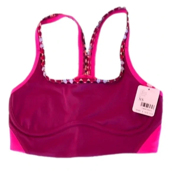 ❤️ Free People Movement Run Remix Bralette ~ Raspberry & Pink ~ XS NWT