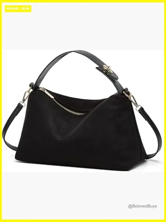 Suede Hobo Bag Crescent Crossbody Shoulder Tote Handbag Trendy