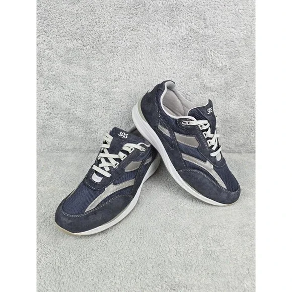 SAS Journey Mens Size 12.5 M Navy Blue Walking Shoes Comfort S Made In USA