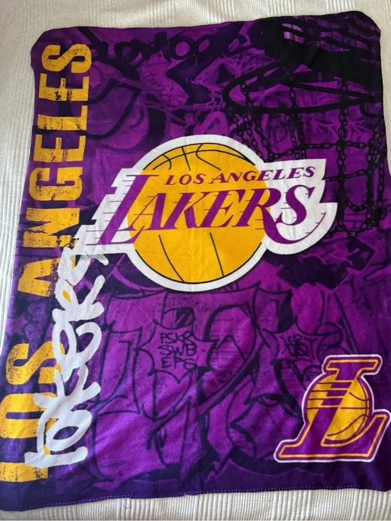 Officially Licensed Los Angeles Lakers Fleece Throw Blanket NBA Basketball