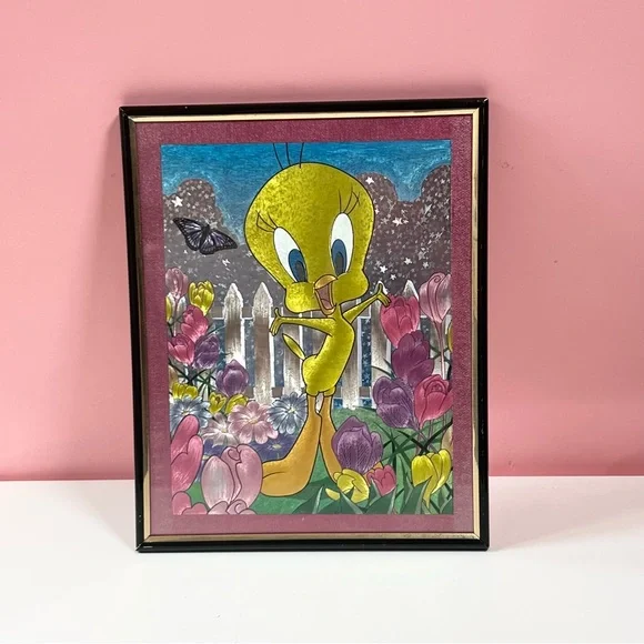 Vintage 90s Y2K tweety bird looney tunes wall art piece