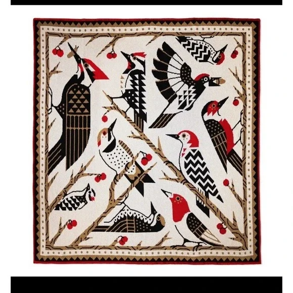 Bird Collective Woodpeckers Of North America Knit Blanket / Throw  60