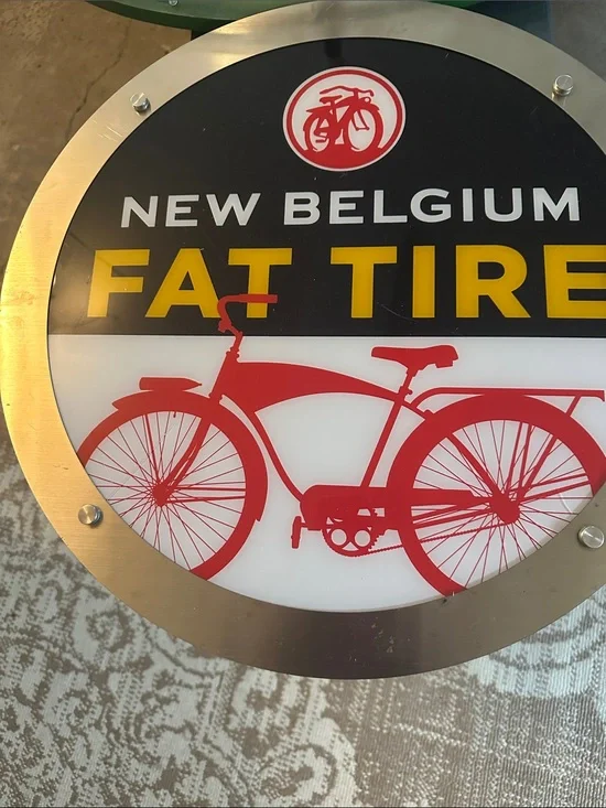 Fat Tire Wall Sign light - Red, Yellow, Black
