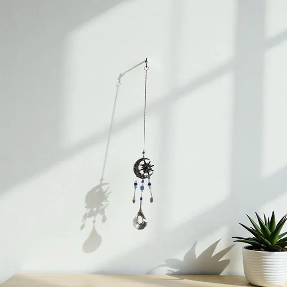 Silver and Blue Evil eye sun catcher Hanging Wall Decor