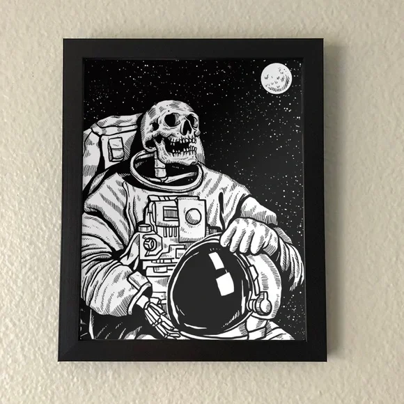 Astronaut Skeleton Wall Art
