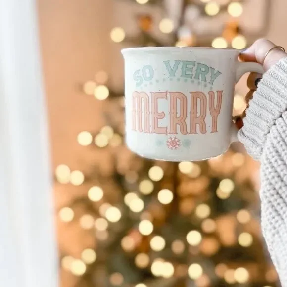 Peppermint & Pine “So Very Merry” Retro Ceramic Christmas Mug