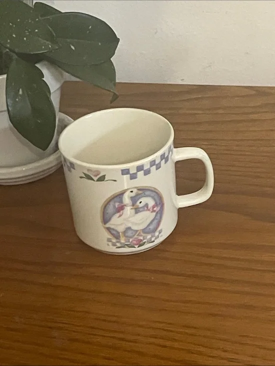 Gibson cottagecore  Ceramic Mug with country geese and Floral Trim -