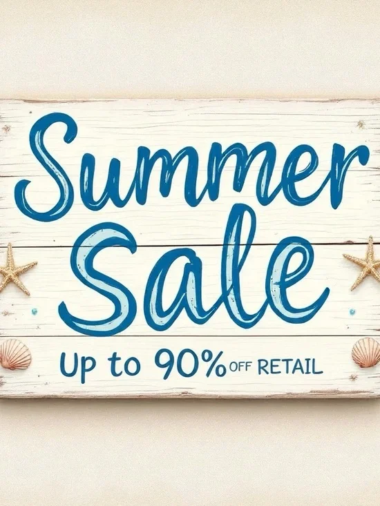 Summer Sale Wall Art Sign - Blue