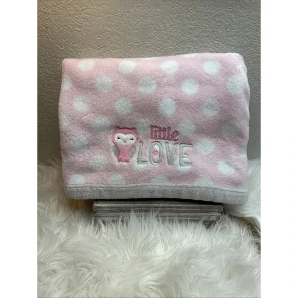 $40 🌙 Carter's Just One You Owl Little Love Baby Blanket Pink Polka Dot CLEAN