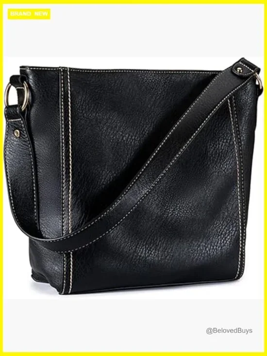 Vegan Leather Hobo Shoulder Bag Soft Medium Handbag