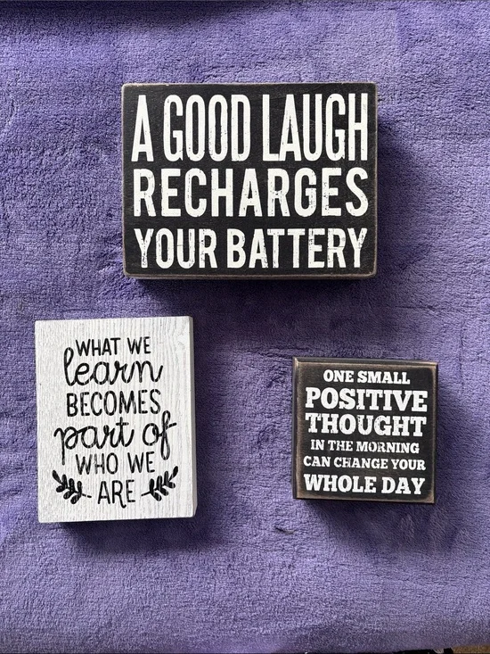 Motivational Wall Plaque Trio - Black & White