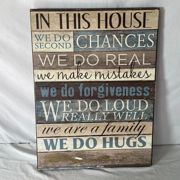 In This House Wood Wall‎ Decor Sign 23x15