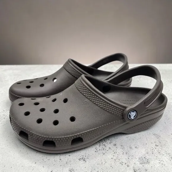 Crocs Unisex Classic Clogs Mens 8 Womens 10 Espresso Croslite Water Shoes Vents