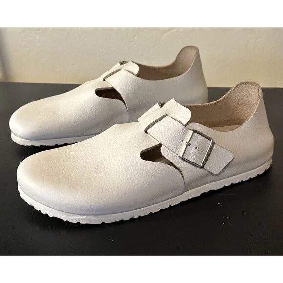 Birkenstock 46 N Men’s London Buckle Shoes Clog 13 US White White Made Germany