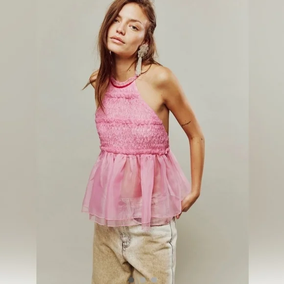 Free People Cupcake Cutie Halter Top Sz S
