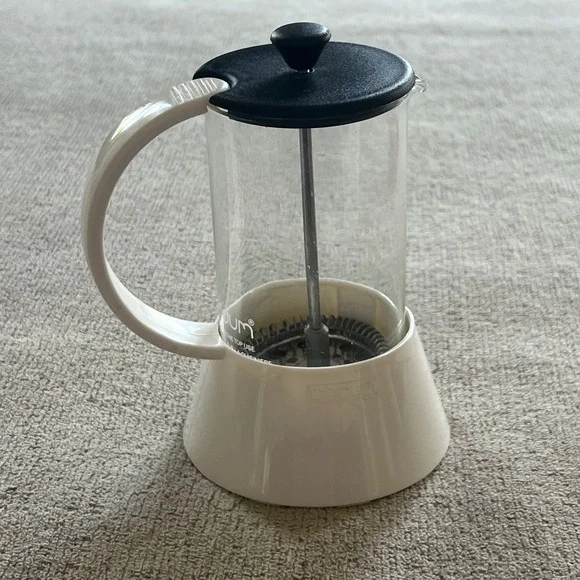 Bodum French Press Coffee Maker White Glass Carafe Manual Brewer 12oz Vintage