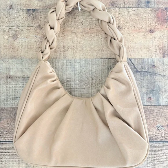 NWOT FAWN Limited Edition Fern Tan Braided Handle Women's Bag