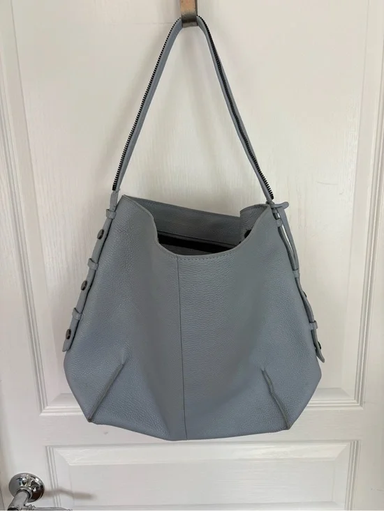 Botkier Grey/blue Pebbled Leather Hobo Shoulder Bag