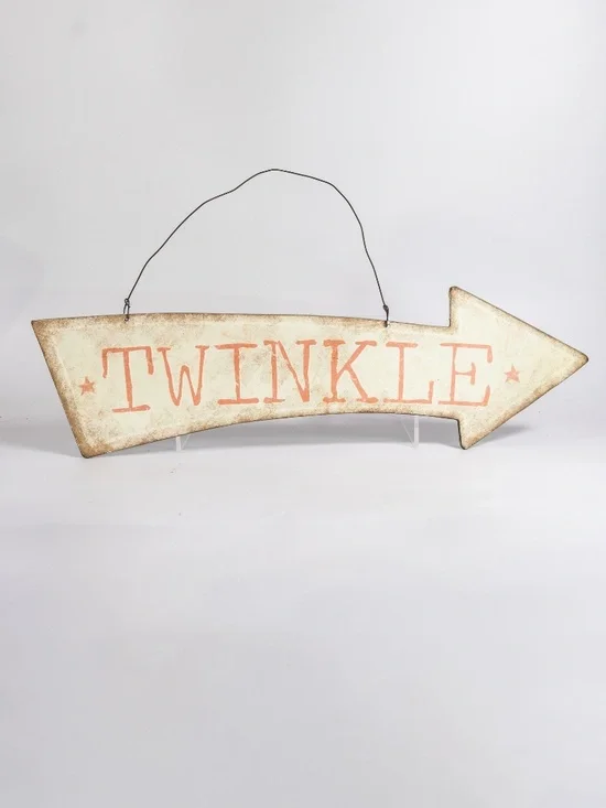 Rustic Tin TWINKLE sign
