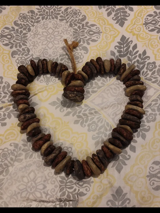 NEW! Handmade By Me- Natural Stone Heart Wall Decor -