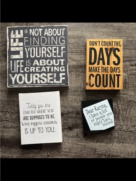 Wall Decor - Wood and Canvas Inspiration Signs