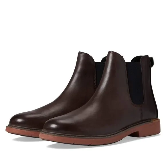 Cole Haan Men's GO-to Chelsea Boot, Dark Chocolate/Sequoia, 10.5