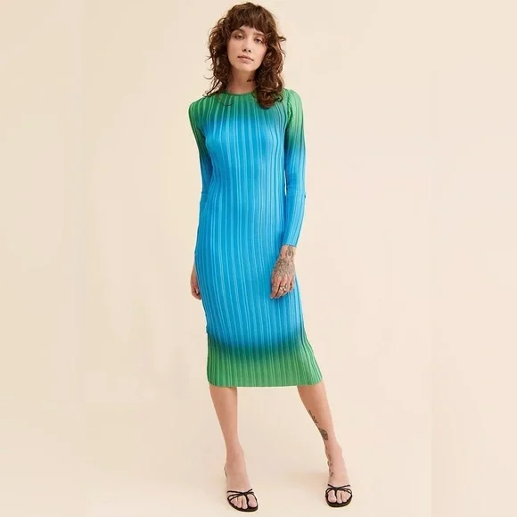 Free People x Arthur Apparel Box Pleat Midi Dress, Size 4