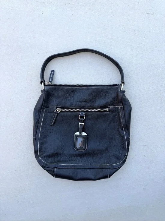 PRADA rare 1990s archival purse black leather vitello daino hobo shoulder bag