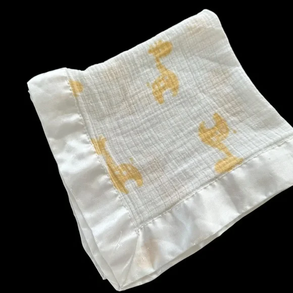 Aden & Anais White Giraffe Mini Blanket Blankie Lovie Security Muslin Cotton‎