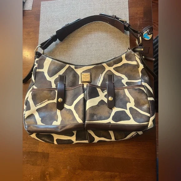 Authentic‎ Dooney & Bourke Hobo leather bag.   Y2K era early 2000’s animal print