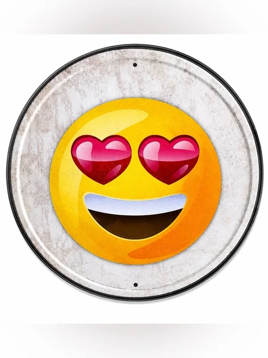 NEW Love Emoji Metal Sign