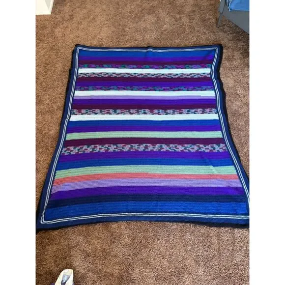 Handmade Crochet Blanket Throw 64