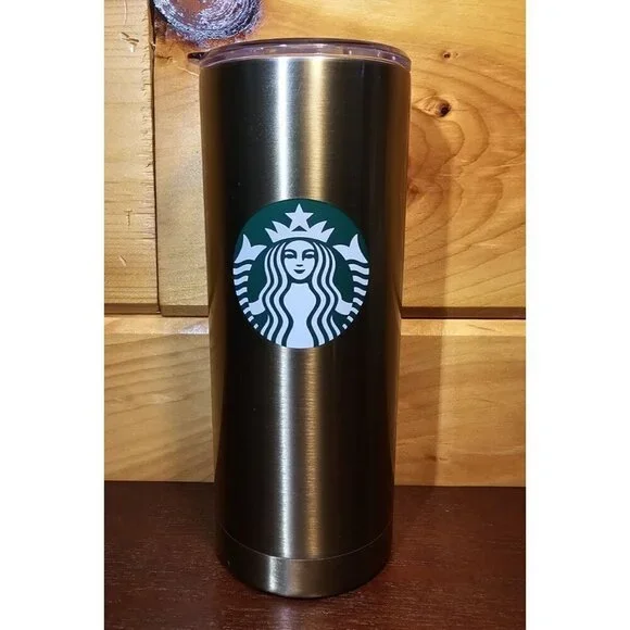 Starbucks Travel Tumbler (20 Fl Oz) Gold w/ Green & White Starbucks Logo