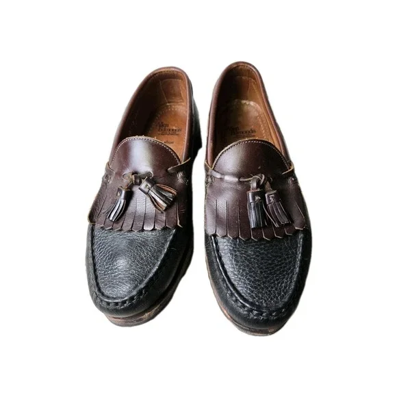 Allen Edmonds Mens 10 D Nashua‎ Black Brown Kiltie Tassel Dress Loafer USA made