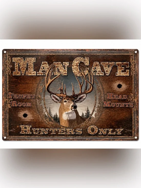 NEW Man Cave Hunters Only Deer Metal Sign