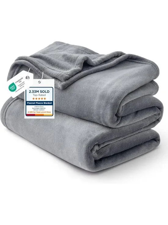 Cozy Queen Size Fleece Blanket - Soft Warm Lightweight Throw for Camping & Home