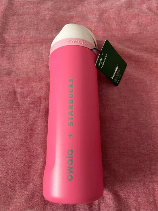 Starbucks Pink Stainless Bottle with White Logo Accent