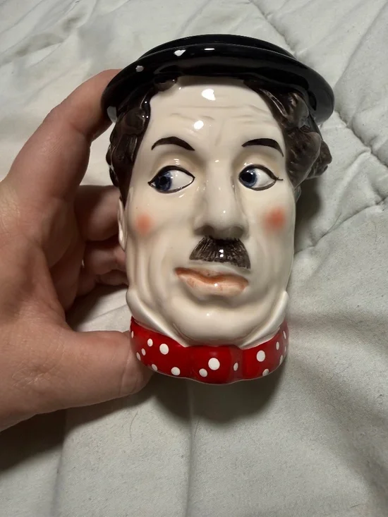 Presents Charlie Chaplin P3788 Figural Ceramic Coffee Mug Polka Dot