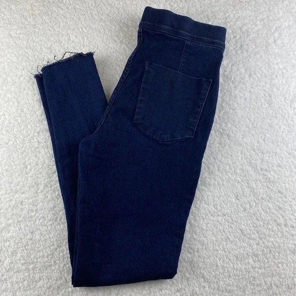 Free People Jeans Jeggings Women 26 Dark Wash Stretch Denim Mid Rise Raw Hem