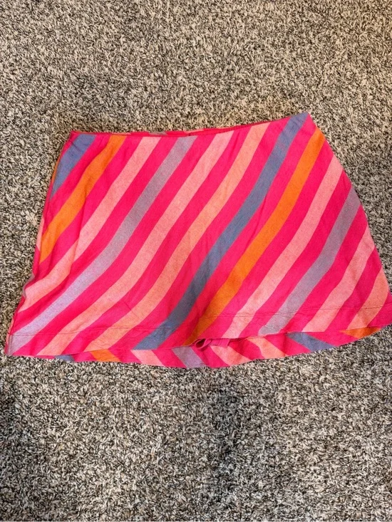 Free People Pink and Orange Striped Skort