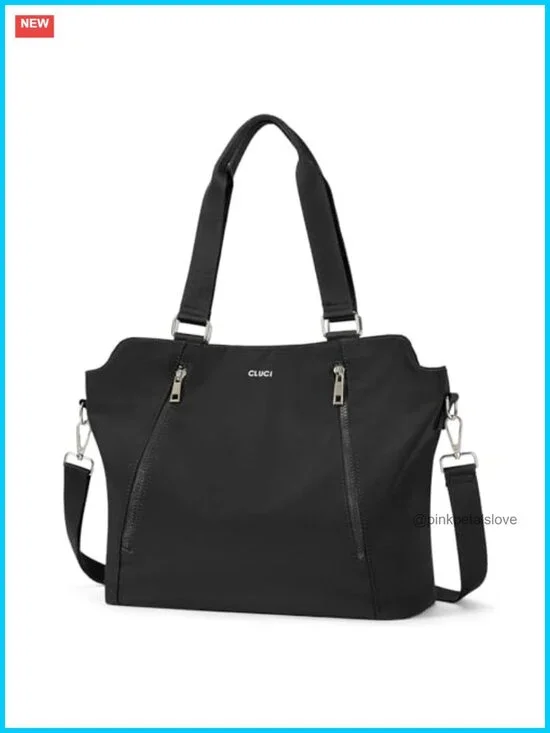 Large Hobo Tote Bag with Multiple Pockets Water Repellent Nylon Shoulder Bag