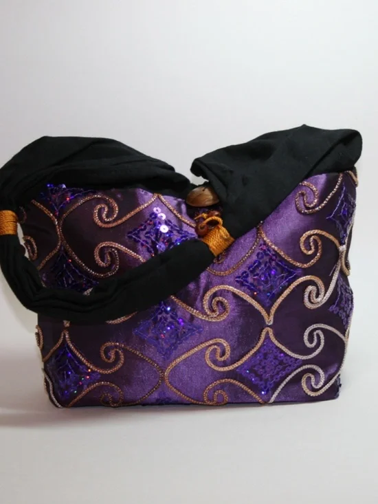 Purple Hobo Style Small Wristlet Handbag