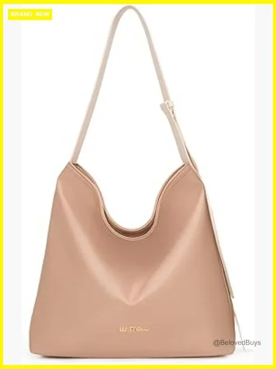 Vegan Leather Hobo Tote Handbag with Phone Pocket Crossbody