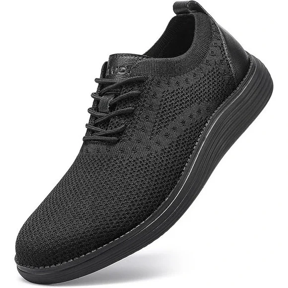 Vilocy Men's Casual Dress Sneakers Oxfords‎ Mesh Walking Shoes Black 10.5 WIDE